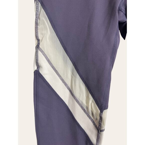 Fabletics Purple & White Salar POWERHOLD Capri Leggings Size S - Picture 3 of 8